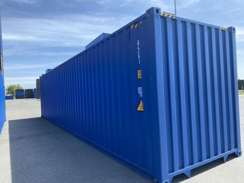 blue 40ft storage container