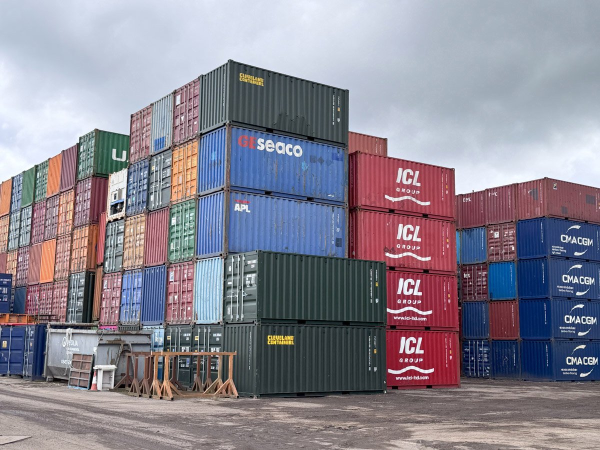 stack of storage containers