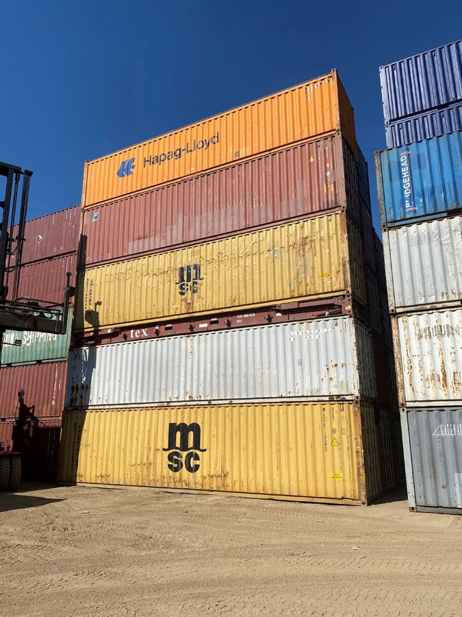 stack of storage containers