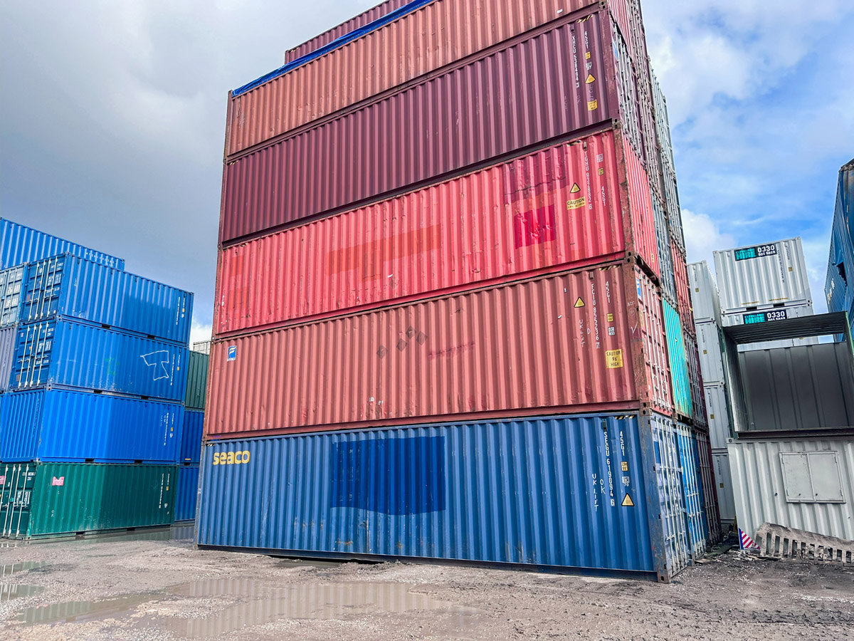 stack of storage containers